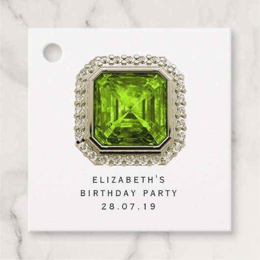Peridot augustus geboortesteen bedankjes labels (Voorkant)