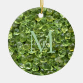Peridot Birthstone Monogram Persoonlijke naam Keramisch Ornament (Voorkant)