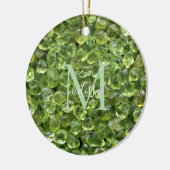 Peridot Birthstone Monogram Persoonlijke naam Keramisch Ornament (Links)