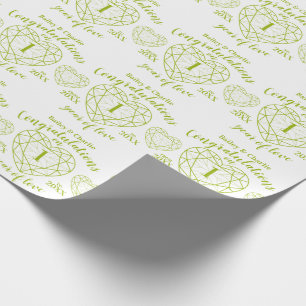 Peridot bruiloft 1 jaar wit groen cadeaupapier