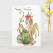 Péridot Dragon (Virgo) - Carte Anniversaire (Fleur jaune)