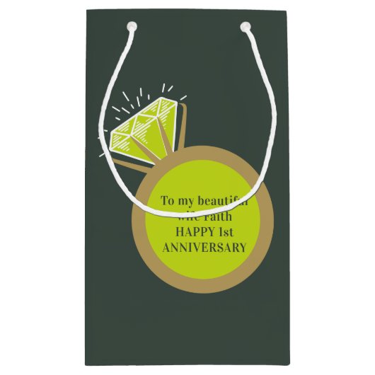 Peridot Eerste bruiloft Jubileum 1 jaar gunst Klein Cadeauzakje (Achterkant)