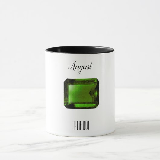 Peridot Green Emerald Coffee Mok August Gemstone (Midden)