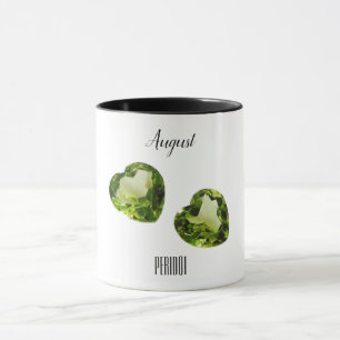 Péridot Green Heart Café Mug August Gemstone