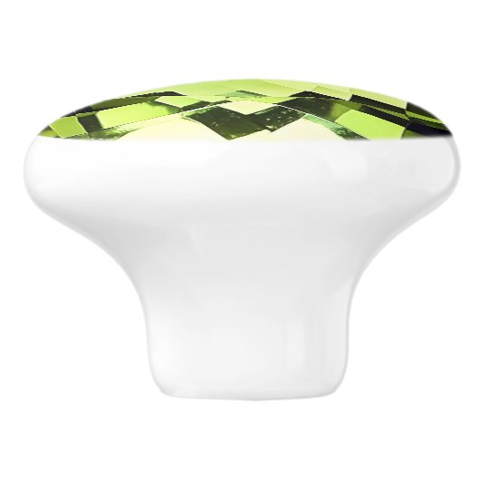 Peridot groen edelsteen patroon keramische knop (Zijkant)