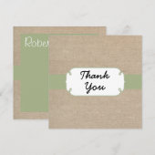Peridot rustique et carte de remerciements beige (Devant / Derrière)