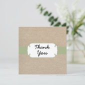 Peridot rustique et carte de remerciements beige (Debout devant)
