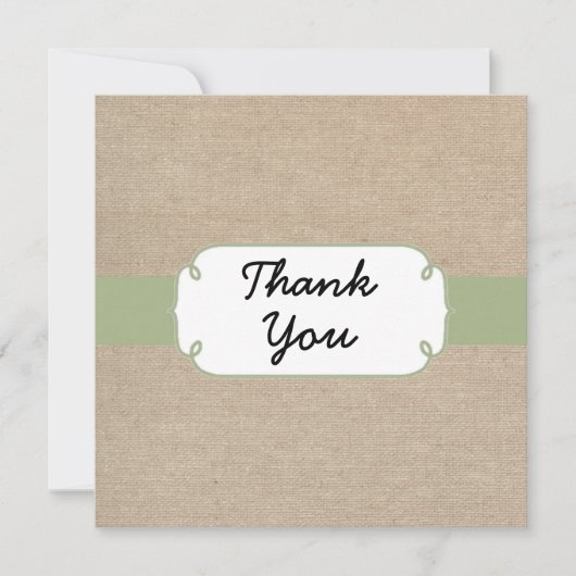 Peridot rustique et carte de remerciements beige (Devant)
