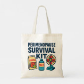 Perimenopause Survival Kit – Funny Tote for Snacks (Achterkant)
