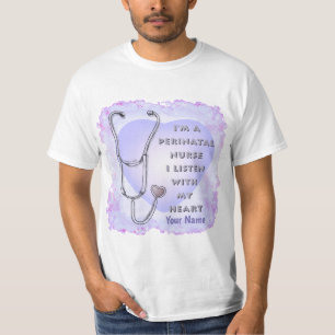 Perinatale Nurse Heart aangepaste verpleegkundigen T-shirt