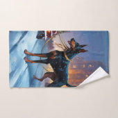 Période de fêtes de Noël Doberman (Serviette à main)