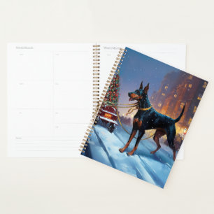 Période de fêtes de Noël Doberman