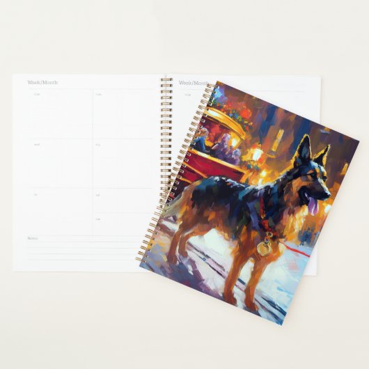 Période de fêtes de Noël du Berger Allemand (Devant avec enveloppe)