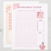 Periode voor het trackerpapier voor vrouw (Voorkant / Achterkant)