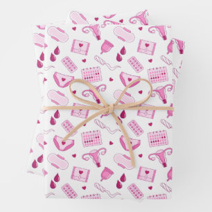 periodepatroon inpakpapier vel