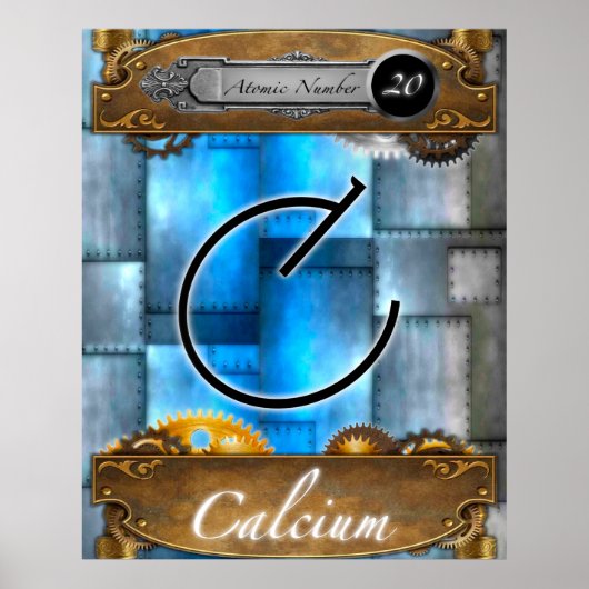Periodic Element Calcium Atomic Number #20 Poster (Voorkant)