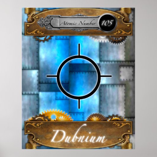 Periodic Element Dubnium Atomic Number #105 Poster (Voorkant)
