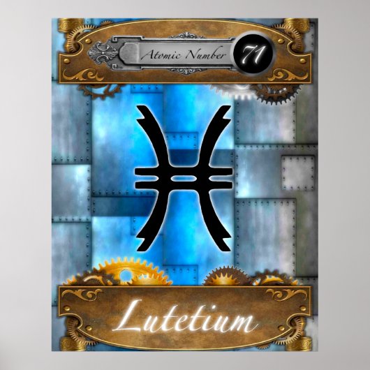 Periodic Element Lutetium Atomic Number #71 Poster (Voorkant)