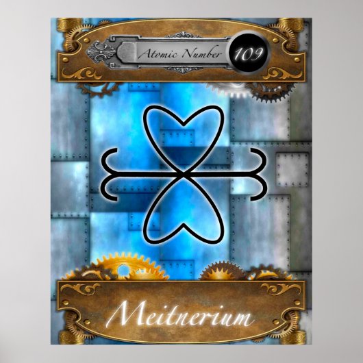 Periodic Element Meitnerium Atomic #109 Poster (Voorkant)