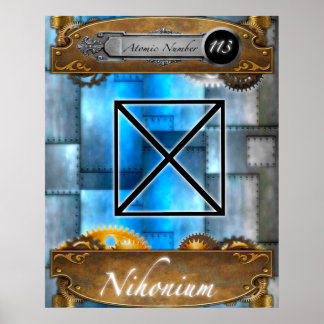 Periodic Element Nihonium Atomic #113 Poster