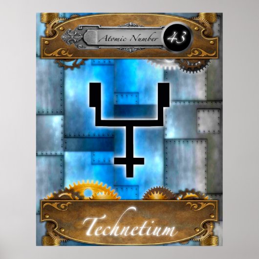 Periodic Element Technetium Atomic #43 Poster (Voorkant)