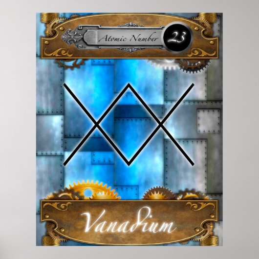 Periodic Element Vanadium Atomic Number #23 Poster (Voorkant)
