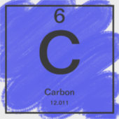 Periodic Table Custom-Cut Vinyl Sticker - Carbon (Voorkant)