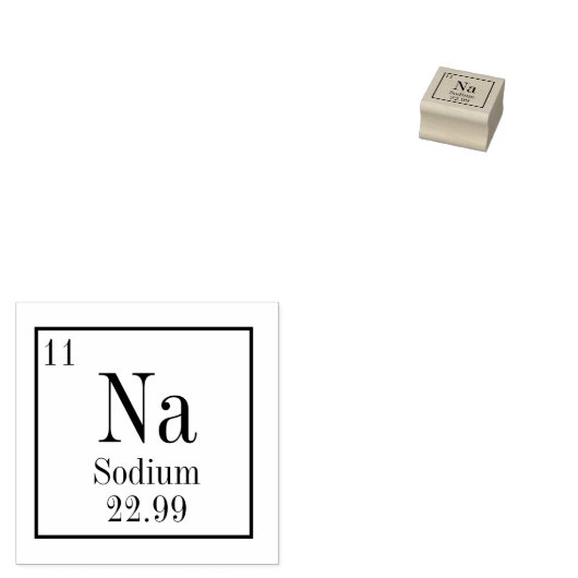 Periodic Table Element Stamp - Natrium Rubberstempel (Gestempeld)