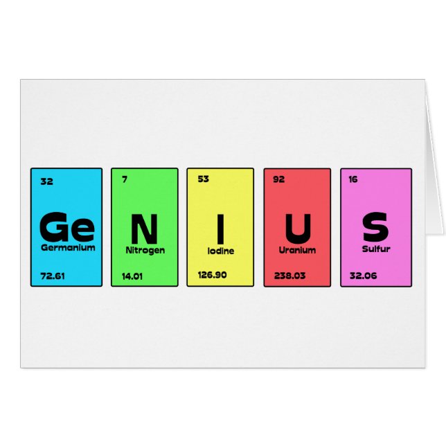  Periodic Table Genius Card (Voorkant Horizontaal)