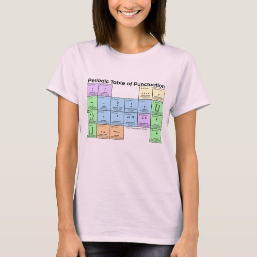 Periodic Table of Punctuation Women's T-shirt (Devant)