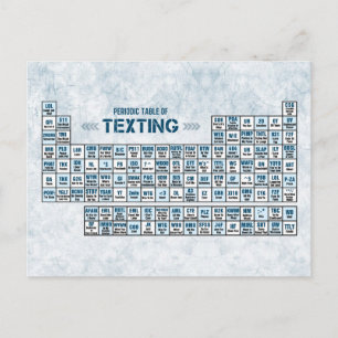 Periodic Table of Texting (Blue) Briefkaart