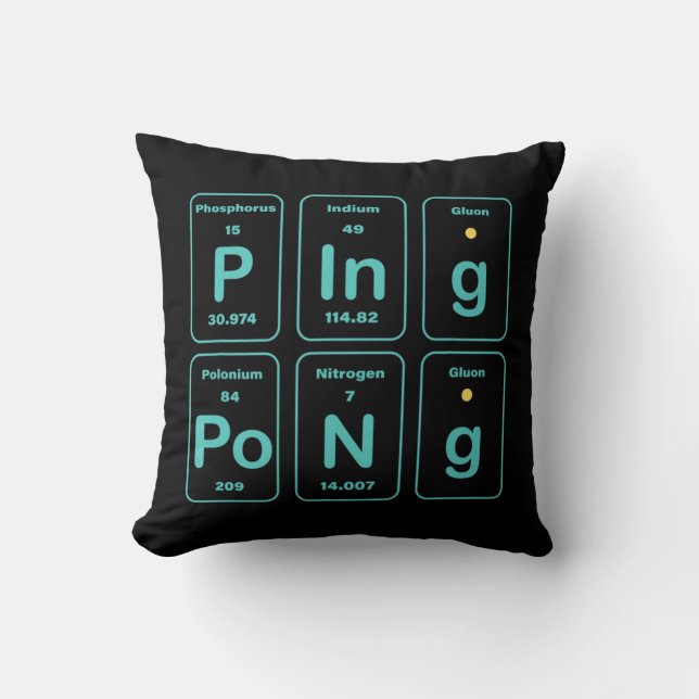 Periodic Table Ping Pong Fun Kussen (Voorkant)