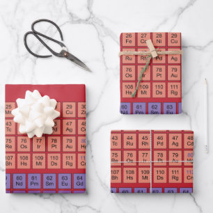Periodic Table Science Geek Inpakpapier Vel