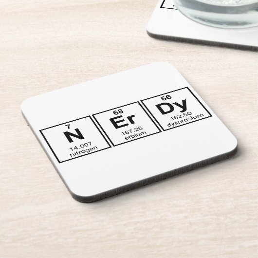 Periodiek Nerdy Element Symbolen Bier Onderzetter (Linkerzijde)