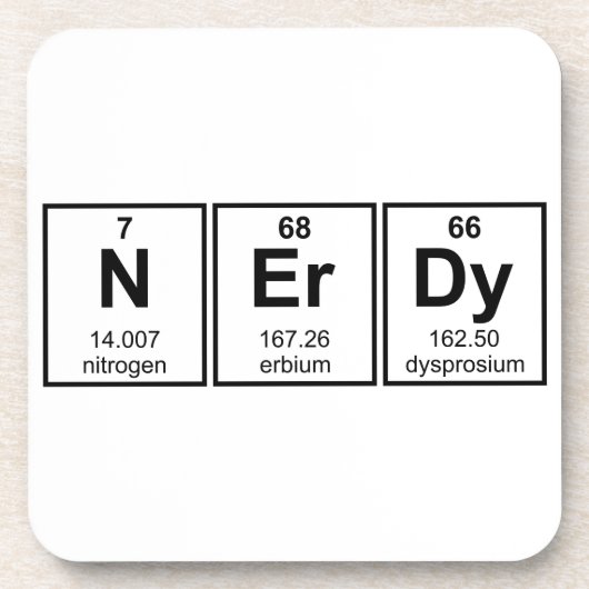 Periodiek Nerdy Element Symbolen Bier Onderzetter (Voorkant)