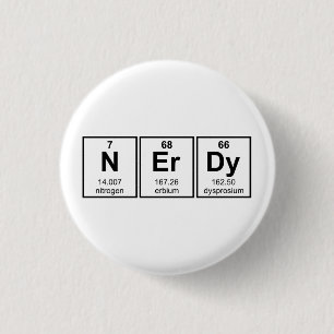 Periodiek Nerdy Element Symbolen Ronde Button 3,2 Cm