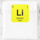 Periodiek overzicht van elementen (Lithium) Vierkante Sticker (Tas)