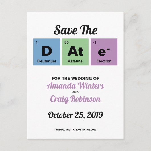 Periodiek Systeem der Elementen Aankondigingskaart (Voorkant)