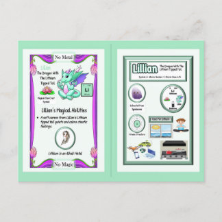 Periodiek Systeem Draak - Lithium Briefkaart