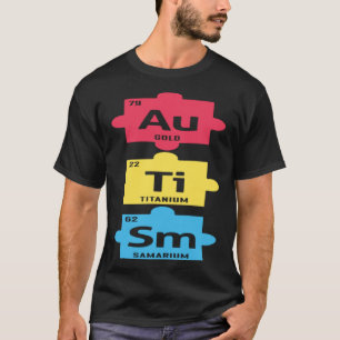 Periodiek Systeem Elementen Kleurrijk Puzzel Autis T-shirt