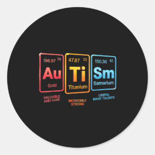Periodiek Systeem Geïnspireerd Autisme Wetenschap Ronde Sticker