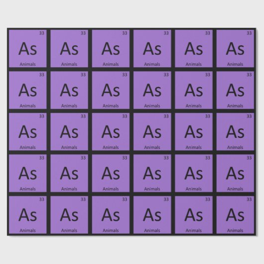 Periodiek tabel element voor de fabricage van dier cadeaupapier (Vlak)
