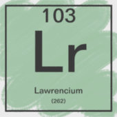 Periodiek Tafel Sticker - Lawrencium (Voorkant)