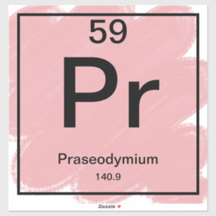 Periodiek Tafel Sticker - Praseodymium