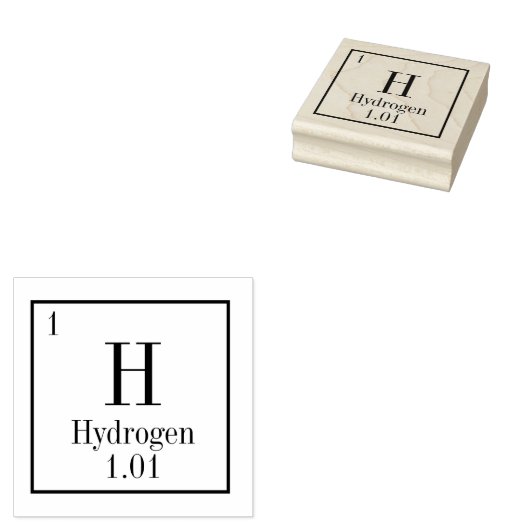 periodiek tafelwaterstofelement rubberstempel (Gestempeld)