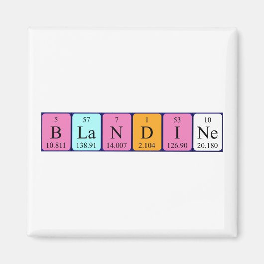 Periodieke Blandine naam magnet Magneet (Voorkant)
