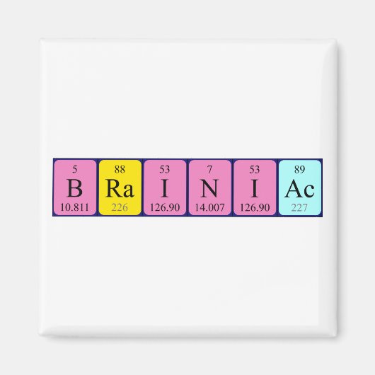 Periodieke brainiaknaam magnet magneet (Voorkant)