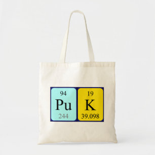 Periodieke canvas tas van de Puk-naam