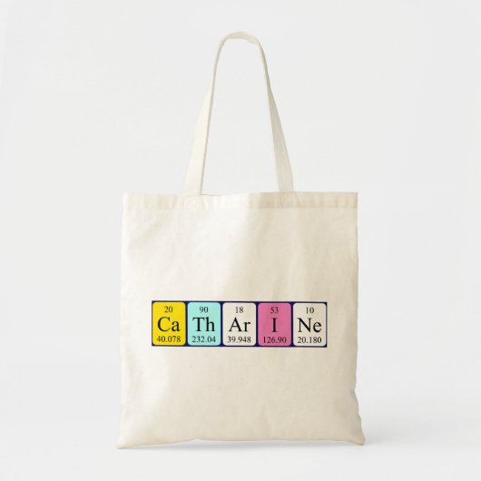 Periodieke Catharine naam canvas tas (Voorkant)