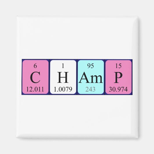 Periodieke Champ naam magnet Magneet (Voorkant)